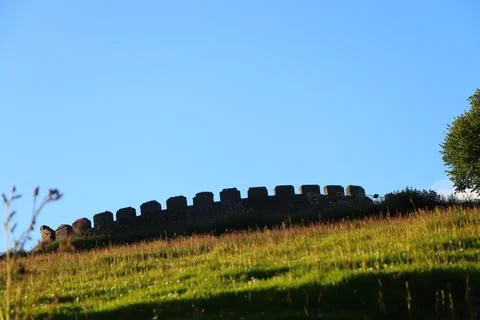 Ancient castle turning to rubble Stock Photos