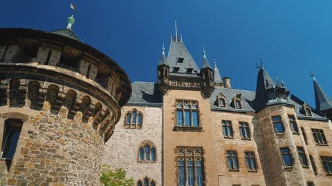 The ancient castles of Germany - Wernigerode Castle is a schloss located in the Stock Footage 90121691