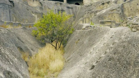 Ancient cave city architecture and historical site Stock Footage 337239855