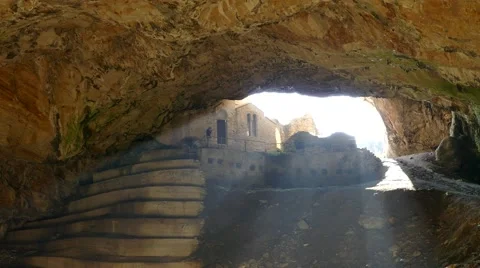 Ancient cave Stock Footage 45281024
