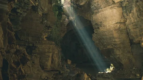 Ancient cavern exudes calmness through serene textures and quiet air Stock Footage 335101929