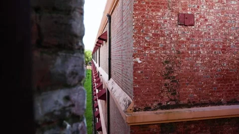 Ancient cellular jail exterior view at andaman national monument video is taken Vídeos de archivo 317602410