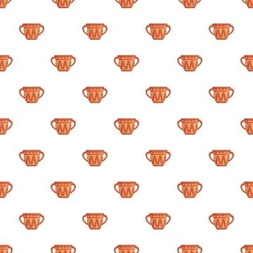 Ancient ceramic pot repeating pattern illustration Stock Illustration