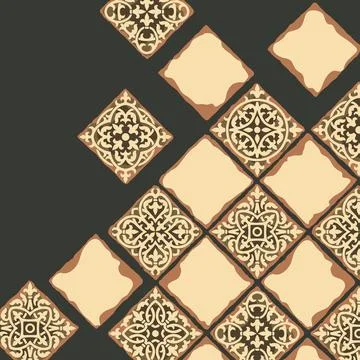Ancient ceramic tile background. Wall or floor texture. Decorative antique stone Illustrazione stock