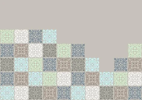 Ancient ceramic tile background. Wall or floor texture. Decorative antique stone Illustrazione stock