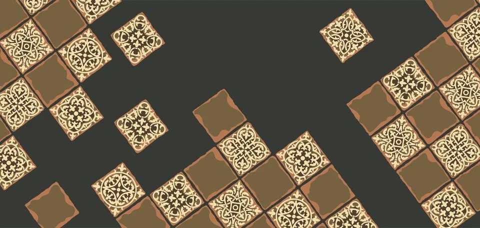 Ancient ceramic tile background. Wall or floor texture. Decorative antique stone Illustrazione stock