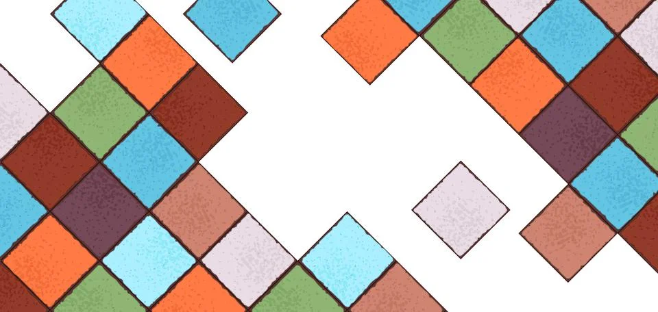 Ancient ceramic tile background. Wall or floor texture. Decorative antique stone Stock Illustration