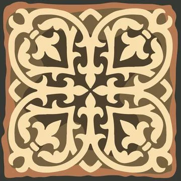Ancient ceramic tile pattern. Wall or floor texture. Decorative antique stone Stock Illustration