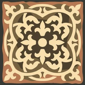 Ancient ceramic tile pattern. Wall or floor texture. Decorative antique stone Stock Illustration