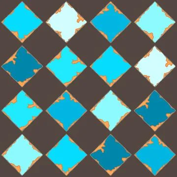 Ancient ceramic tile pattern. Wall or floor texture. Decorative antique stone Stock Illustration