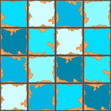 Ancient ceramic tile pattern. Wall or floor texture. Decorative antique stone Stock Illustration