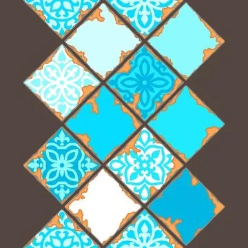 Ancient ceramic tile pattern. Wall or floor texture. Decorative antique stone Illustrazione stock