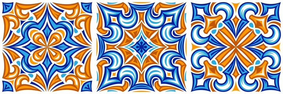 Ancient ceramic tile pattern. Wall or floor texture. Decorative antique stone Stock Illustration