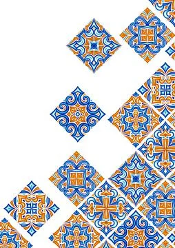Ancient ceramic tile pattern. Wall or floor texture. Decorative antique stone Illustrazione stock
