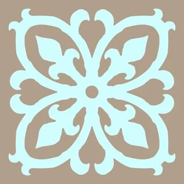 Ancient ceramic tile. Wall or floor texture. Decorative antique stone ornament. Ilustración de archivo