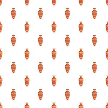 Ancient ceramic vase amphora repeating pattern design Stock Illustration