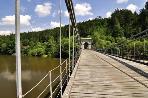 Ancient chain bridge Foto stock