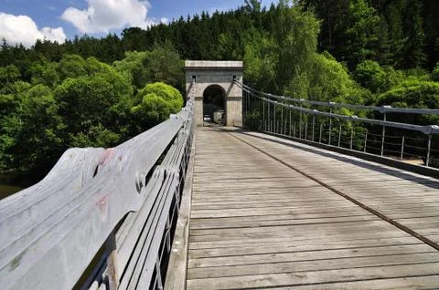 Ancient chain bridge Stock Photos