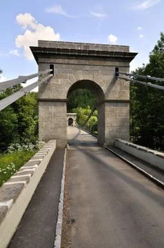 Ancient chain bridge Stock Photos