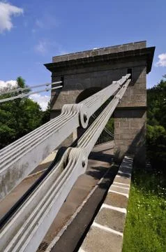 Ancient chain bridge Stock Photos