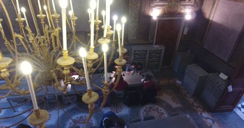 An ancient chandelier Stock Footage 120521545