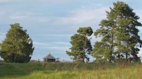 The ancient chapel with a cross 스톡 동영상 8653580