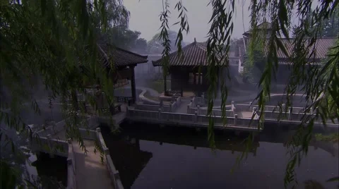In ancient China pavilion Video stock 58367911