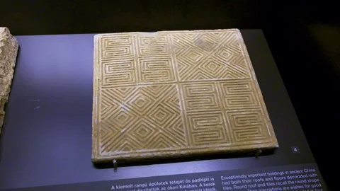 Ancient Chinese Geometric Pattern Floor Tiles Stock Footage 331241240