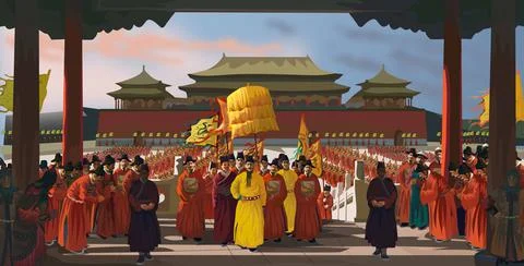 Ancient Chinese King Иллюстрация