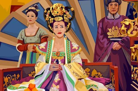Ancient Chinese Queen Illustrazione stock