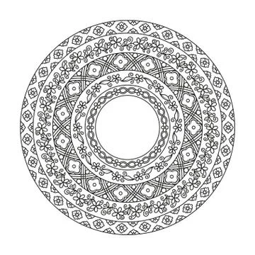 Ancient Chinese round pattern. Detailed decorative motifs Stock Illustration