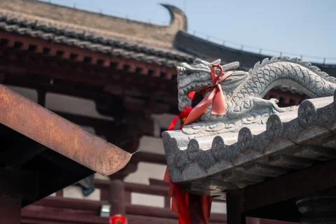 Ancient Chinese Temple Architectural Structure in Xi'an, China Stock Photos