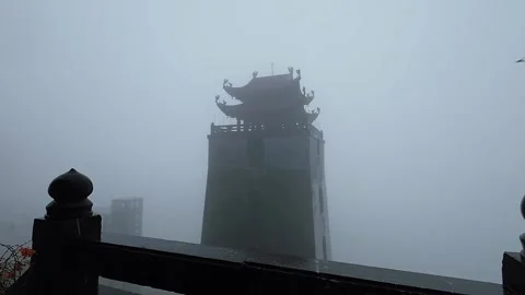 Ancient Chinese Temple in the Mountains Video stock 307315878