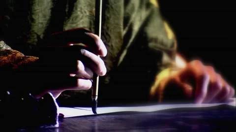 Ancient Chinese writing Video stock 58366335