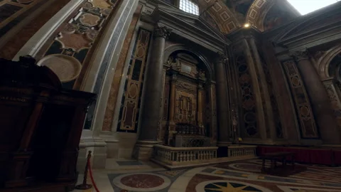 Ancient church with marble cladding Stock Footage 246289333