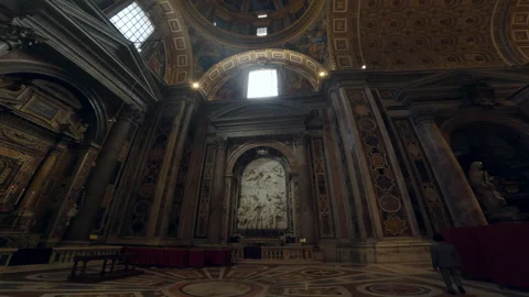 Ancient church with marble cladding Stock Footage 246289574