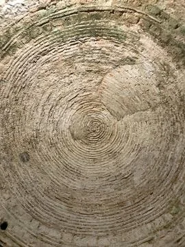 Ancient Circular brick pattern as a background or texture Stock Photos