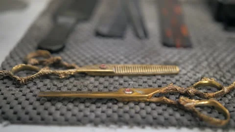 Ancient Cissor Shaving Barber Stock Footage 202005430