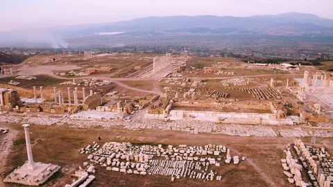The ancient city of Laodicea. From SKY. Stock Footage 120109577