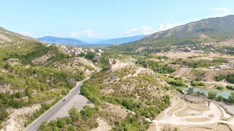 Ancient city Mtskheta and Jvari monastery, Georgia Stock Footage 124002764