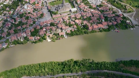 Ancient city Mtskheta and Jvari monastery, Georgia Stock Footage 124005819