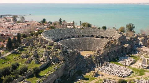 The ancient city of Side Stock Footage 172022312