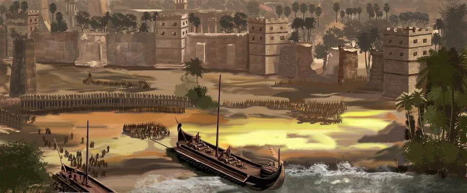 Ancient city state Carthage Illustrazione stock