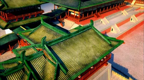 The ancient city of the tang dynasty，animation Stock-Footage 58367265