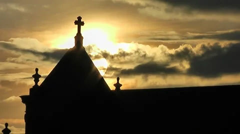 An ancient city tower at sunset Vídeo Stock 41387753