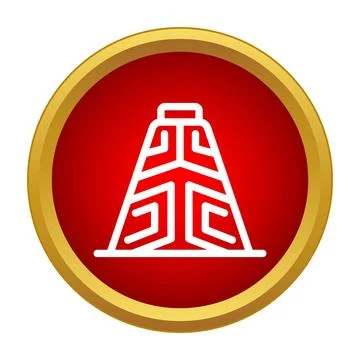 Ancient civilization step pyramid structure line icon Ilustración de archivo