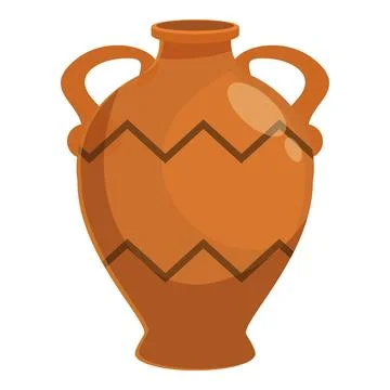 Ancient clay amphora with handles for storing wine or oil Illustration
