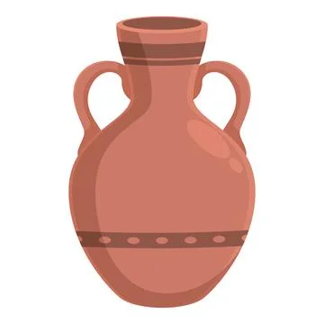 Ancient clay amphora with two handles for wine or oil storage Illustration