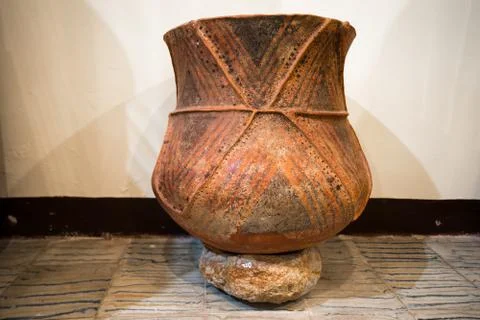Ancient clay urn Stock Photos