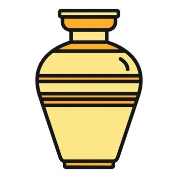 Ancient clay vase showcasing decorative stripe pattern Stock Illustration